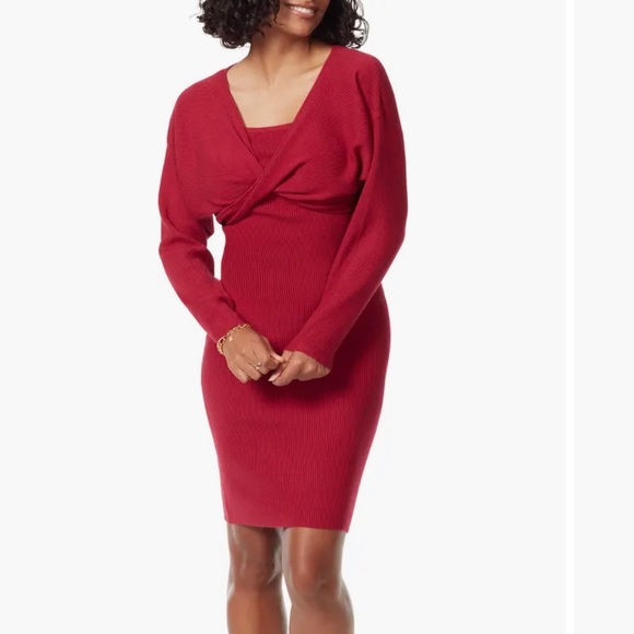 Sam Edelman Allie Cherries Jubilee long sleeved cropped sweater & midi dress med - Picture 2 of 16